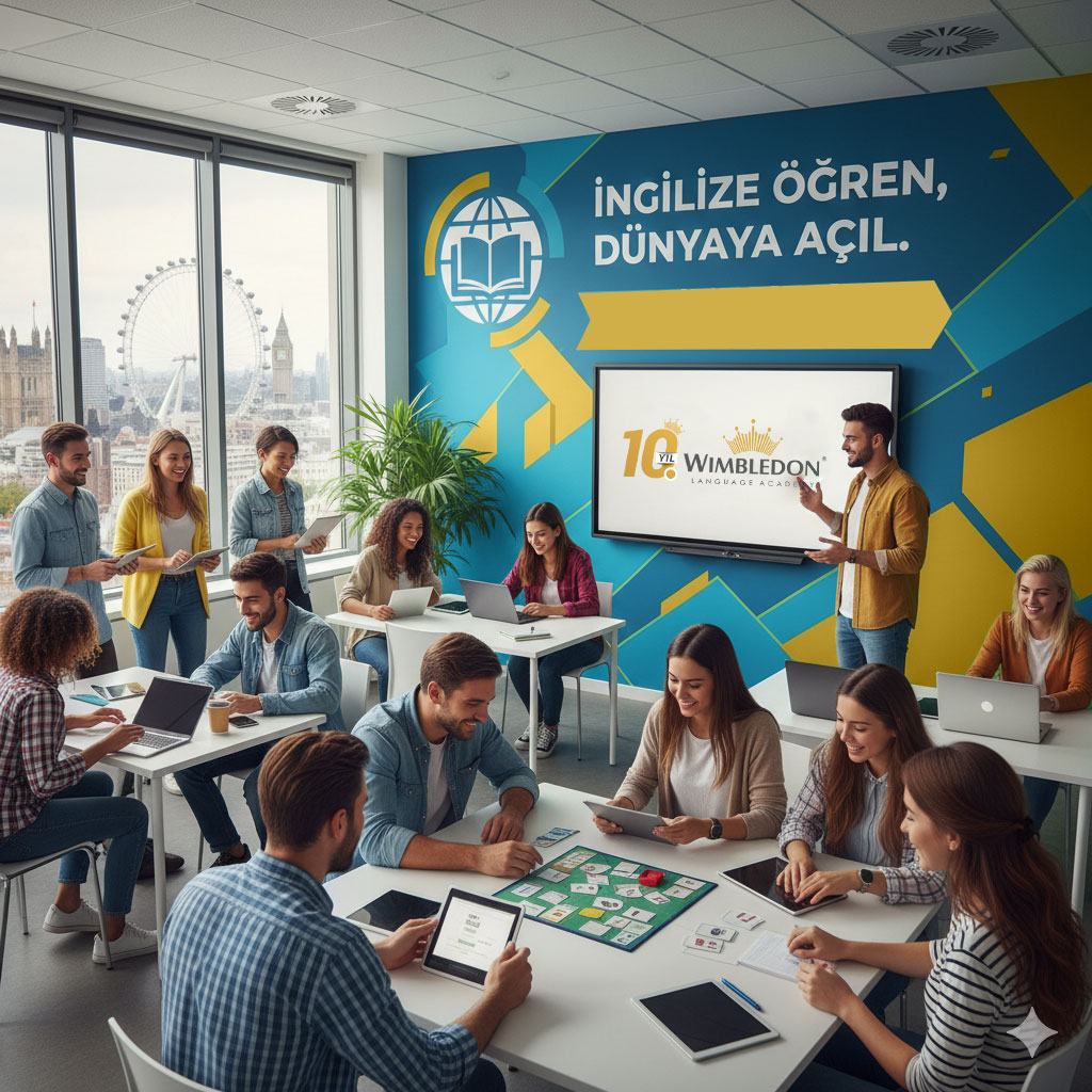 Wimbledon Language Academy sınıf ortamında İngilizce öğrenen öğrenciler – Gaziantep İngilizce kursu ve konuşma odaklı eğitim merkezi